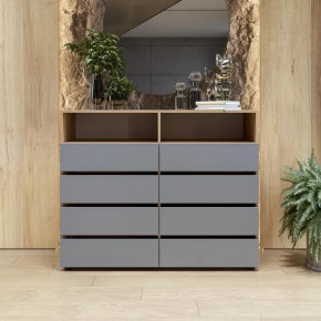 Комод с ящиками Абрау Дуб Золотой/Графит Серый в Тюмени - mebel-tymen.ru | фото