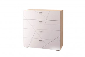 Комод Скайлайн с 4 ящиками, дуб сонома светлый/белый шагрень в Тюмени - mebel-tymen.ru | фото