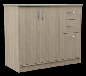 Комод трехстворчатый с двумя ящиками Алла в цвете Дуб Сонома в Тюмени - mebel-tymen.ru | фото