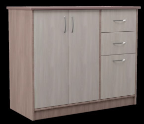 Комод трехстворчатый с двумя ящиками Алла в цвете Шимо тёмный/светлый в Тюмени - mebel-tymen.ru | фото