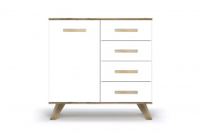 Комод "Вега Скандинавия" Белый дуб каньон/Белый глянец в Тюмени - mebel-tymen.ru | фото