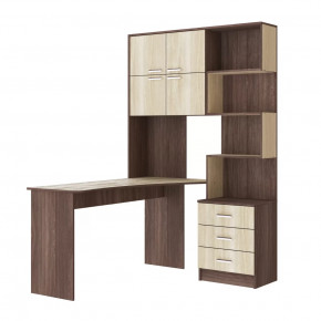 Компьютерный стол №1 Левый Ясень Шимо Темный/Ясень Шимо Светлый в Тюмени - mebel-tymen.ru | фото