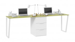 Комплект столов письменных с 1 тумбой универсальной «Порто» Белый, Зеленый в Тюмени - mebel-tymen.ru | фото