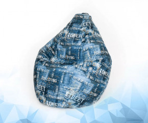 Кресло-мешок Груша средняя, велюр, цвет Централ деним в Тюмени - mebel-tymen.ru | фото