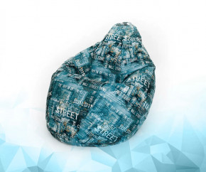 Кресло-мешок Груша средняя, велюр, цвет Централ лагуна в Тюмени - mebel-tymen.ru | фото