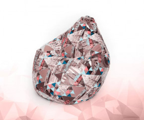 Кресло-мешок Груша средняя, велюр, цвет Геометрия браун в Тюмени - mebel-tymen.ru | фото