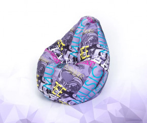 Кресло-мешок Груша средняя, велюр, цвет Мьюзик виолет в Тюмени - mebel-tymen.ru | фото