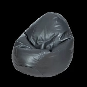 Кресло-мешок "ЛЮКС" Большая, к/з цвет темно-серый в Тюмени - mebel-tymen.ru | фото
