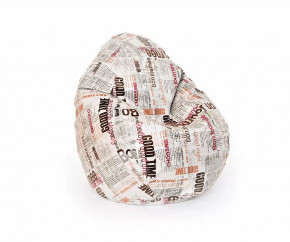 Кресло-мешок СТАДИ, велюр, Принт Газета в Тюмени - mebel-tymen.ru | фото
