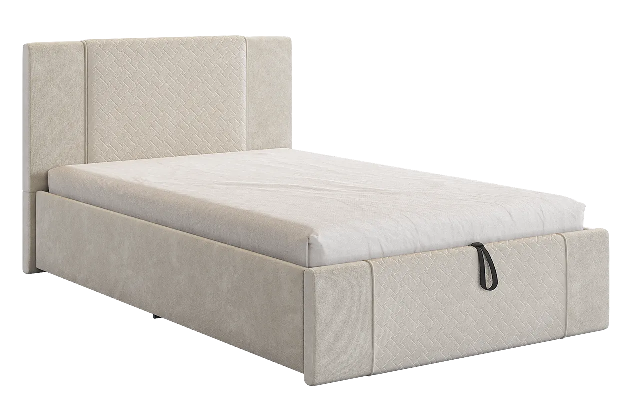 Кровать с подъемным механизмом Хлоя 120х200 см крем (велюр) в Тюмени - mebel-tymen.ru | фото