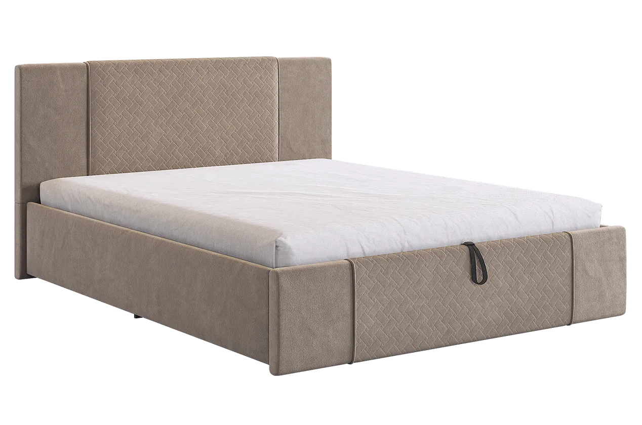 Кровать с подъемным механизмом Хлоя 160х200 см латте (велюр) в Тюмени - mebel-tymen.ru | фото