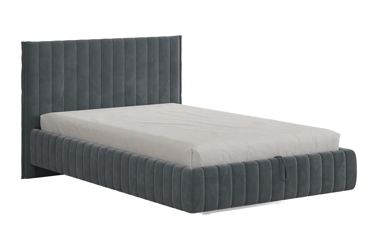 Кровать с подъемным механизмом Твикс 120х200 см графит (велюр) в Тюмени - mebel-tymen.ru | фото