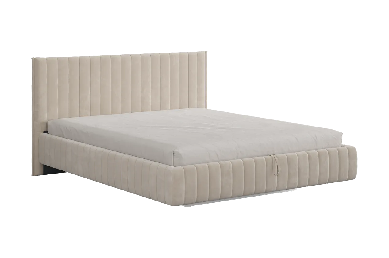 Кровать с подъемным механизмом Твикс 180х200 см крем (велюр) в Тюмени - mebel-tymen.ru | фото