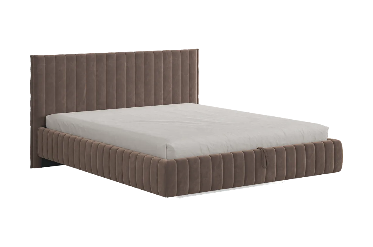 Кровать с подъемным механизмом Твикс 160х200 см латте (велюр) в Тюмени - mebel-tymen.ru | фото