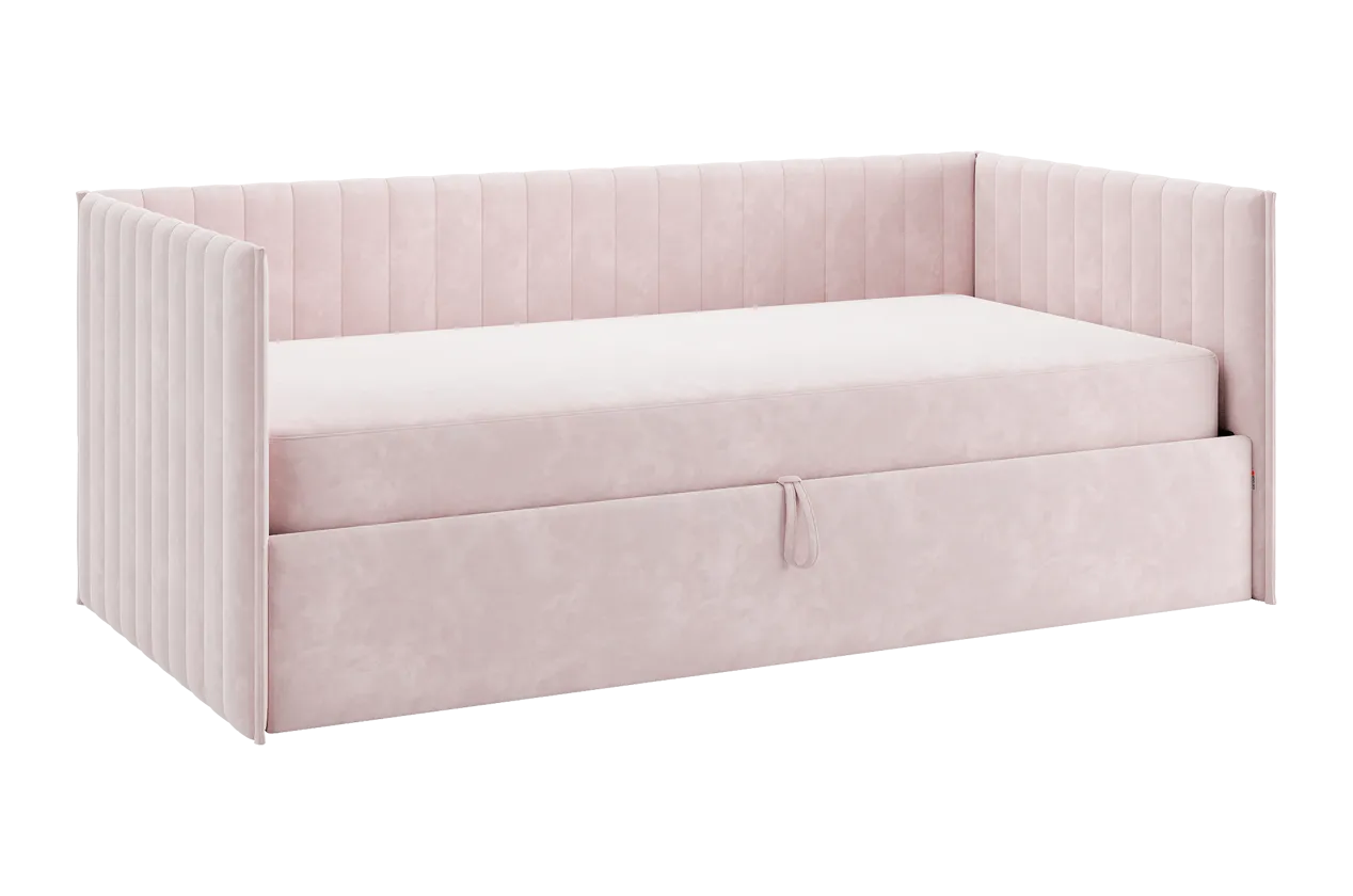 Кровать с подъемным механизмом Твикс (Софа) 90х200 см нежно-розовый (велюр) в Тюмени - mebel-tymen.ru | фото