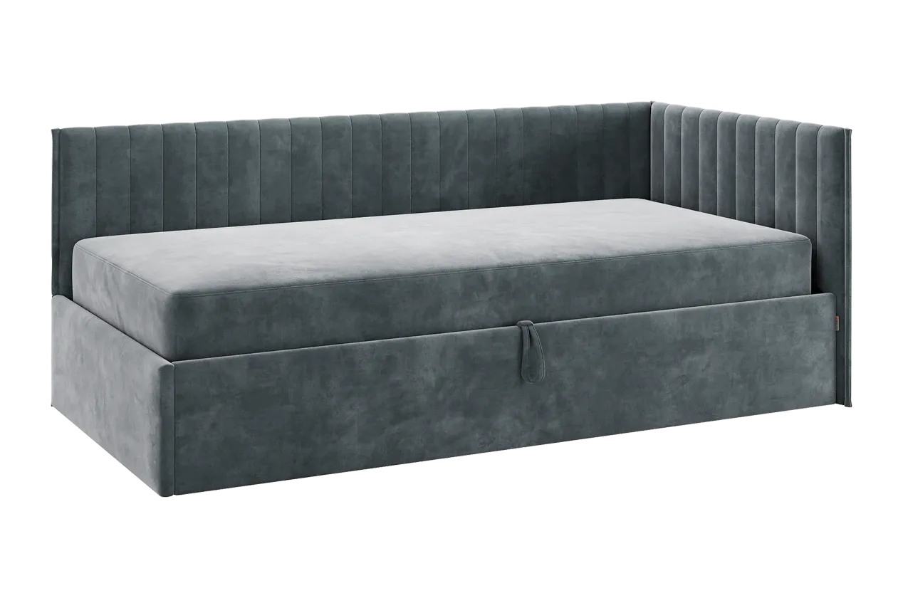 Кровать с подъемным механизмом Твикс (Тахта) 90х200 см графит (велюр) в Тюмени - mebel-tymen.ru | фото