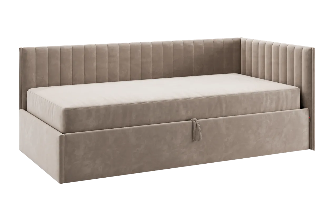 Кровать с подъемным механизмом Твикс (Тахта) 90х200 см латте (велюр) в Тюмени - mebel-tymen.ru | фото