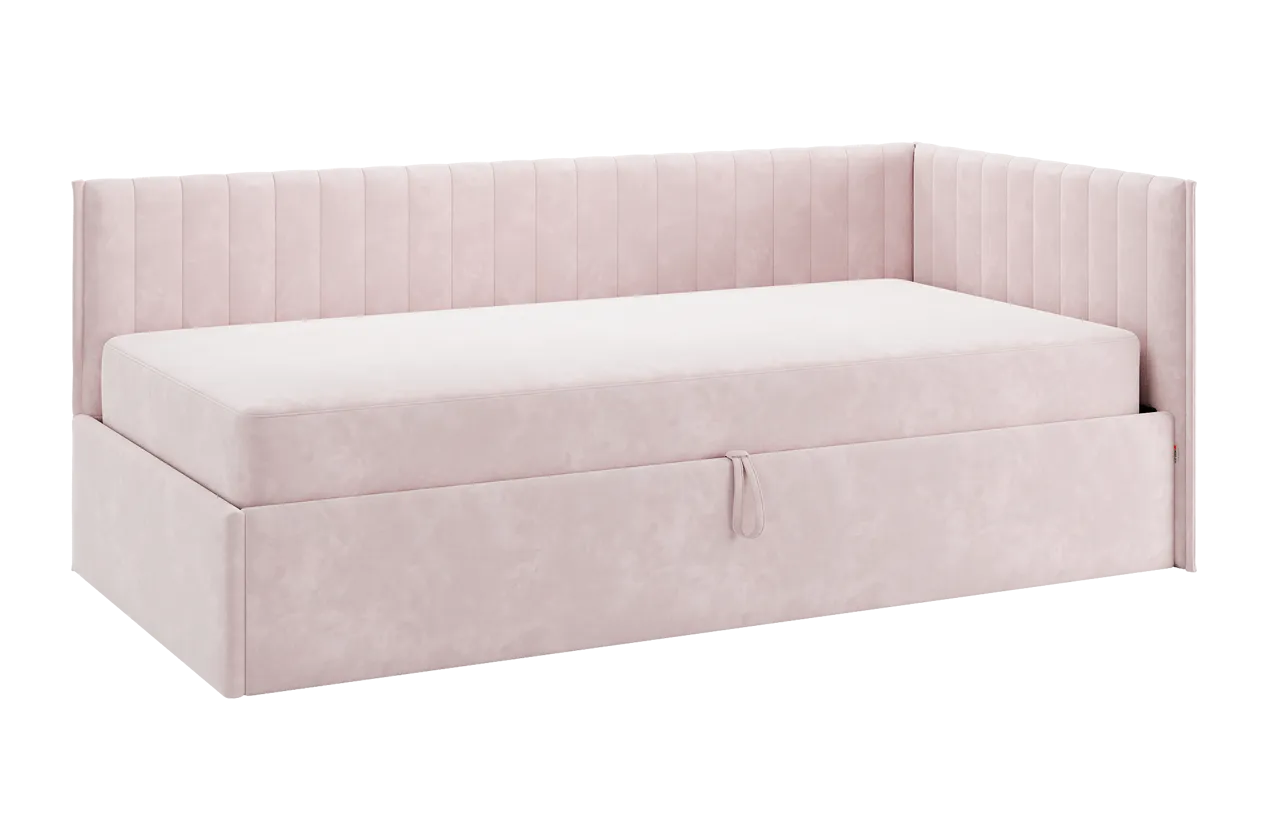 Кровать с подъемным механизмом Твикс (Тахта) 90х200 см нежно-розовый (велюр) в Тюмени - mebel-tymen.ru | фото