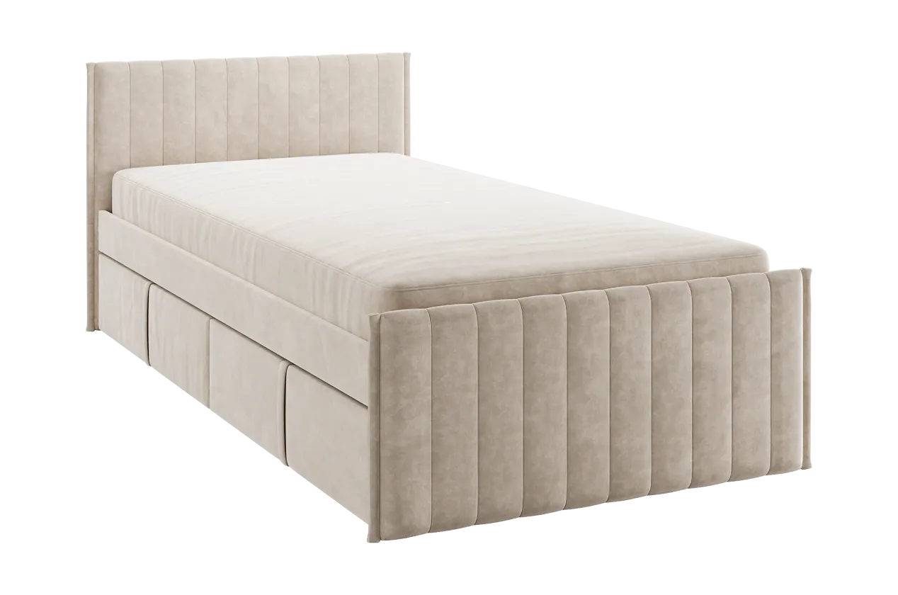 Кровать с ящиками Твикс 90х200 см капучино (велюр) в Тюмени - mebel-tymen.ru | фото