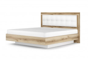 Кровать-5 с ПМ "Вега Скандинавия" Дуб каньон белый/Белый в Тюмени - mebel-tymen.ru | фото