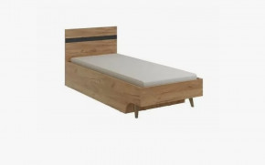 Кровать 800*1900 "Омега 3" Дуб золотистый/Антрацит в Тюмени - mebel-tymen.ru | фото