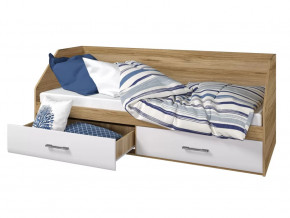 Кровать 800 2 ящика Ненси Крафт золотой-белый в Тюмени - mebel-tymen.ru | фото