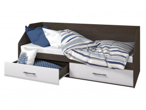 Кровать 800 2 ящика Ненси венге-белый в Тюмени - mebel-tymen.ru | фото