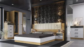 Кровать АДЕЛЬ 1,4 (корпус) ЛДСП Дуб вотан/Белый в Тюмени - mebel-tymen.ru | фото