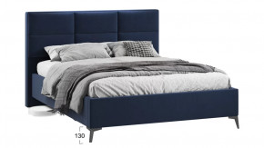 Кровать без ПМ «Делана»  (без подъемного механизма)  Микровелюр Wellmart Blue в Тюмени - mebel-tymen.ru | фото