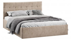 Кровать без ПМ «Джоли» Тип 1 (без подъемного механизма) Микровелюр Wellmart Dark Beige в Тюмени - mebel-tymen.ru | фото