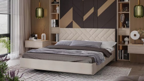 Кровать без ПМ «Кевия» Тип 1 (без подъемного механизма) Велюр Confetti Cream в Тюмени - mebel-tymen.ru | фото