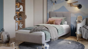 Кровать без ПМ «Элис» Тип 1 (без подъемного механизма) Велюр ultra smoke в Тюмени - mebel-tymen.ru | фото