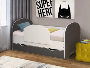 Кровать детская Радуга с 1 ящиком графит с бортиком в Тюмени - mebel-tymen.ru | фото