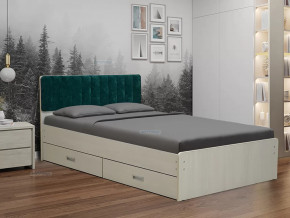 Кровать двойная №10 с ящиками и мягкой головной спинкой каретная стяжка в Тюмени - mebel-tymen.ru | фото