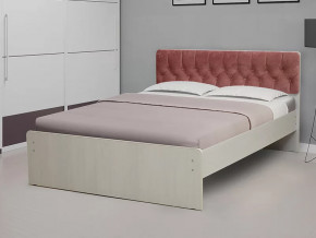 Кровать двойная №8 с мягкой головной спинкой каретная стяжка в Тюмени - mebel-tymen.ru | фото