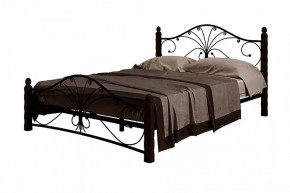Кровать "Фортуна 1" КМД 2.01 ЧЕРНАЯ (1600*2000) (ножки-шоколад) с коваными элементами в Тюмени - mebel-tymen.ru | фото