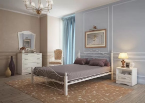 Кровать "Фортуна 1" КМД 2.01 КРЕМОВО-БЕЛАЯ (1400*2000) (ножки-белый) с коваными элементами в Тюмени - mebel-tymen.ru | фото