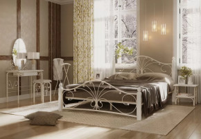 Кровать "Фортуна 1" КМД 2.01 КРЕМОВО-БЕЛАЯ (1800*2000) (ножки-белые) с коваными элементами в Тюмени - mebel-tymen.ru | фото