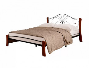 Кровать "Фортуна 4 ЛАЙТ" ЧЕРНАЯ (1600*2000) (ножки-махагон) с коваными элементами в Тюмени - mebel-tymen.ru | фото