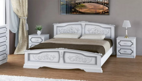 Кровать из массива Елена белый жемчуг с ортопедическим основанием в Тюмени - mebel-tymen.ru | фото