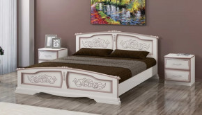 Кровать из массива Елена дуб молочный с ортопедическим основанием в Тюмени - mebel-tymen.ru | фото