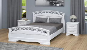 Кровать из массива Грация-1 (античный белый) с ортопедическим основанием в Тюмени - mebel-tymen.ru | фото