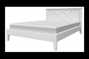 Кровать из массива Грация-2 античный белый с ортопедическим основанием в Тюмени - mebel-tymen.ru | фото