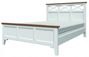 Кровать из массива Грация-5 античный белый / дуб коньяк с ортопедическим основанием в Тюмени - mebel-tymen.ru | фото