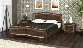 Кровать из массива Карина-6 орех тёмный с ортопедическим основанием в Тюмени - mebel-tymen.ru | фото