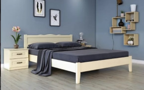 Кровать из массива Карина-7 слоновая кость с ортопедическим основанием в Тюмени - mebel-tymen.ru | фото