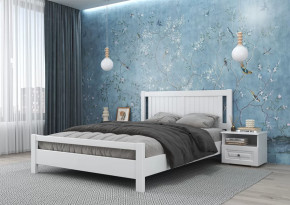 Кровать из массива "Ванесса" белый античный с ортопедическим основанием в Тюмени - mebel-tymen.ru | фото