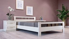 Кровать из массива Вероника-3 (античный белый) с ортопедическим основанием в Тюмени - mebel-tymen.ru | фото