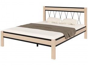 Кровать "Кантри" КМД23 ЧЁРНЫЙ-НАТУРАЛЬНЫЙ (1400*2000) (ножки-натуральный) в Тюмени - mebel-tymen.ru | фото