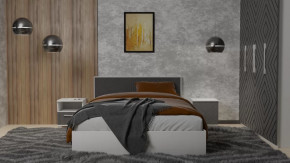 Кровать Копенгаген 1,4 (Белый/Серый графит) в Тюмени - mebel-tymen.ru | фото